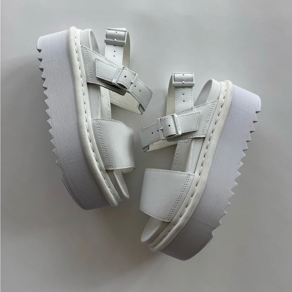 Dr. Martens White Platform Sandals